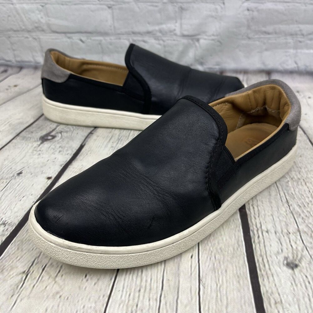 UGG Cas Slip-On Sneakers Women’s 8.5 Black Leather Casual Comfort Shoes